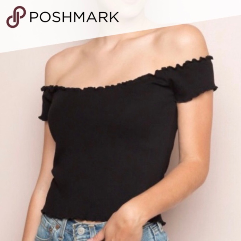 Brandy Melville Off The Shoulder Ruffle Top